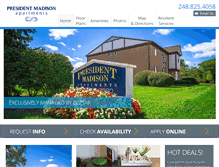 Tablet Screenshot of presidentmadisonapts.com
